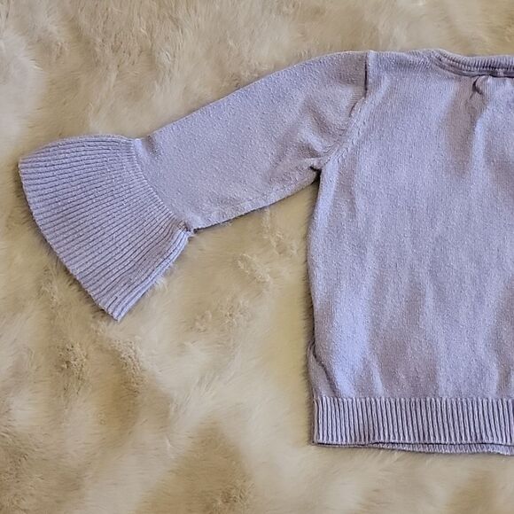 BABY GAP DISNEY FROZEN ELSA LILAC BELL SLEEVE SWEATER, SIZE 18-24 MONTHS - Picture 7 of 8